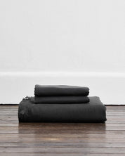 Charcoal 100% Flax Linen Duvet Cover Sets