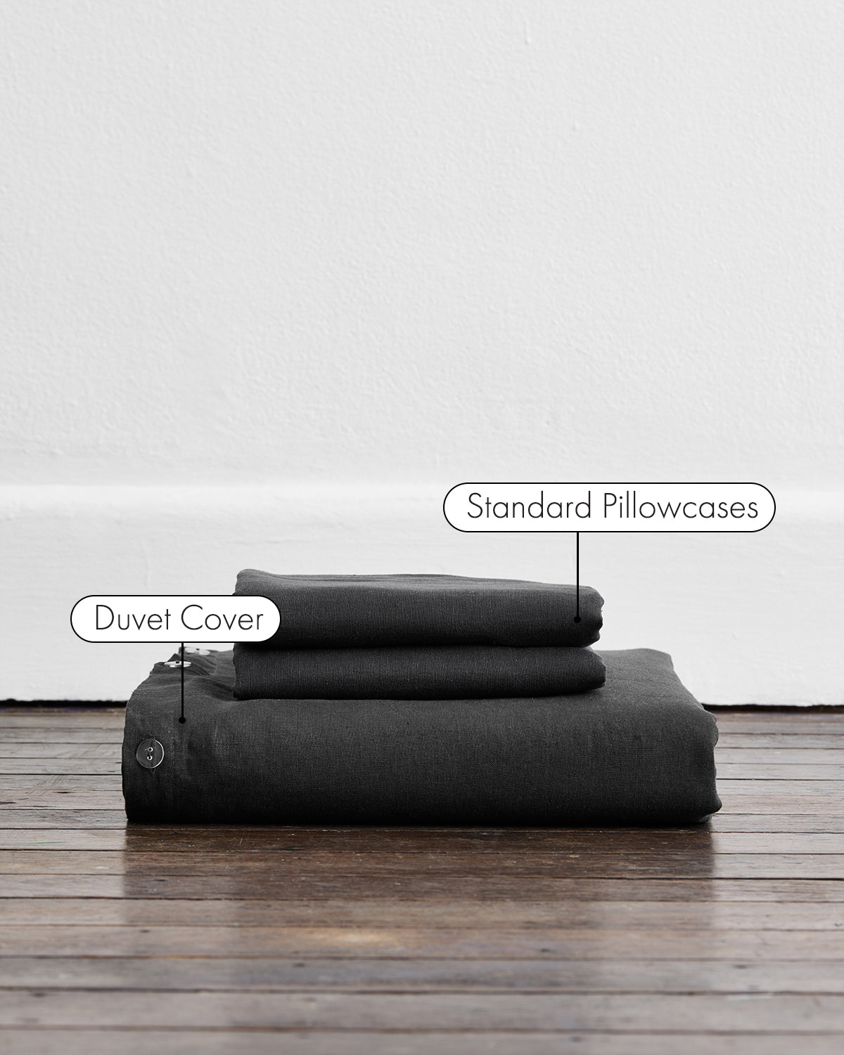 Charcoal 100% Flax Linen Duvet Cover Sets