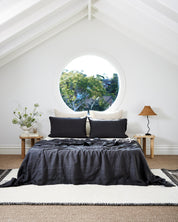 Charcoal 100% Flax Linen Pillowcases (Set 2 pieces)