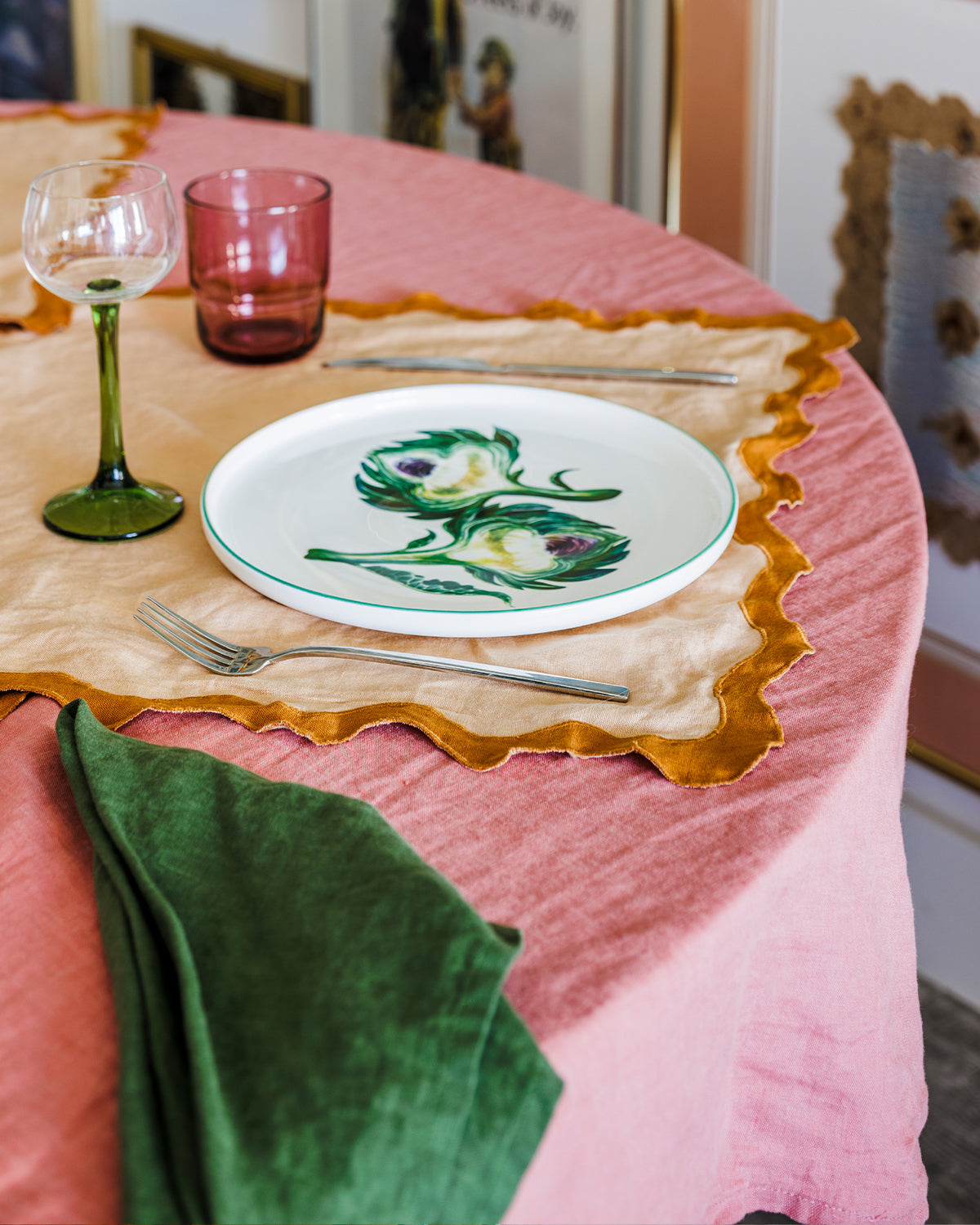 Linen Tablecloth in Pink Clay