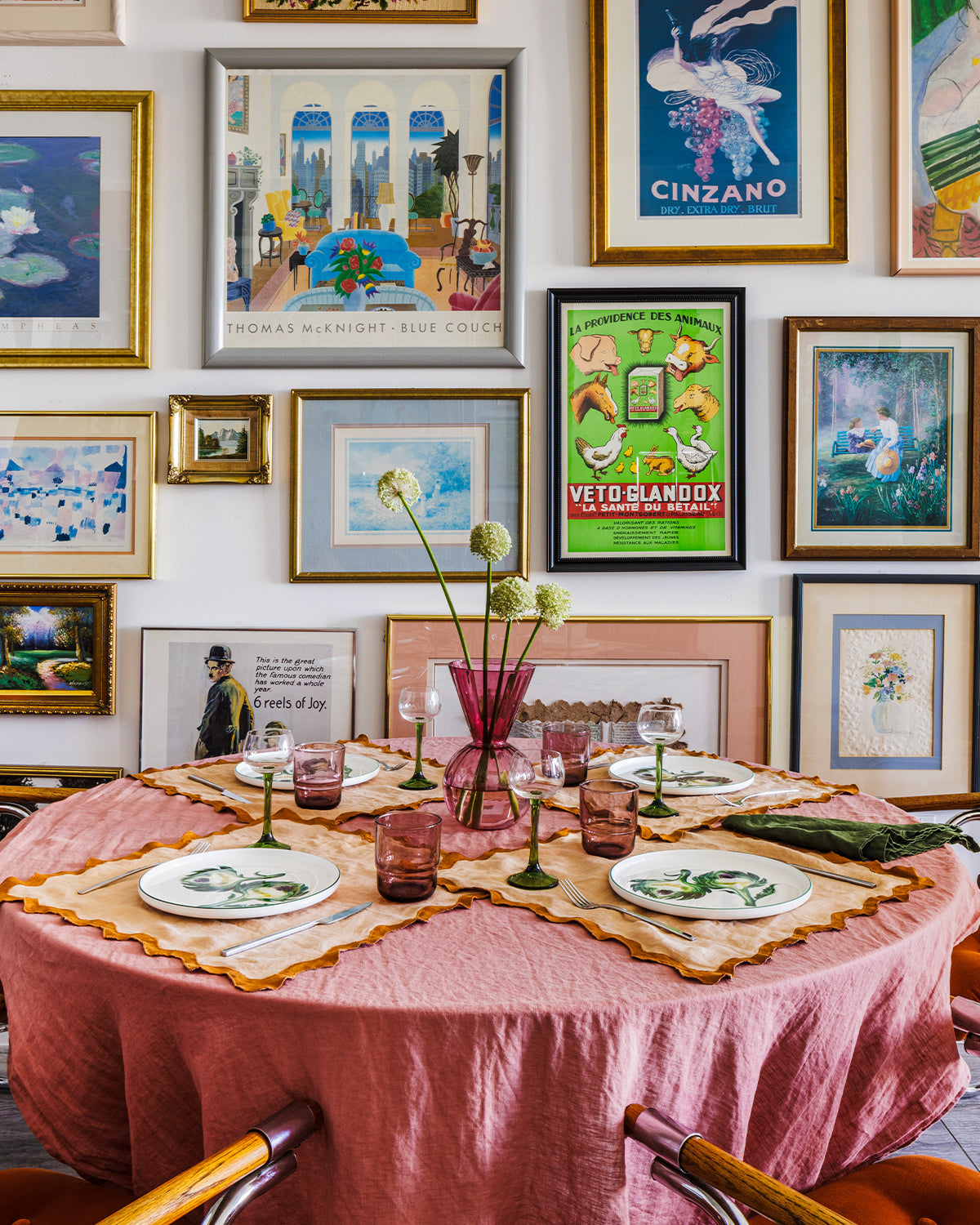 Linen Tablecloth in Pink Clay