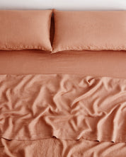 Hazelnut 100% Flax Linen Fitted Sheet