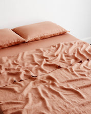 Hazelnut 100% Flax Linen Fitted Sheet