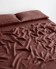 Cacao 100% Flax Linen Fitted Sheet
