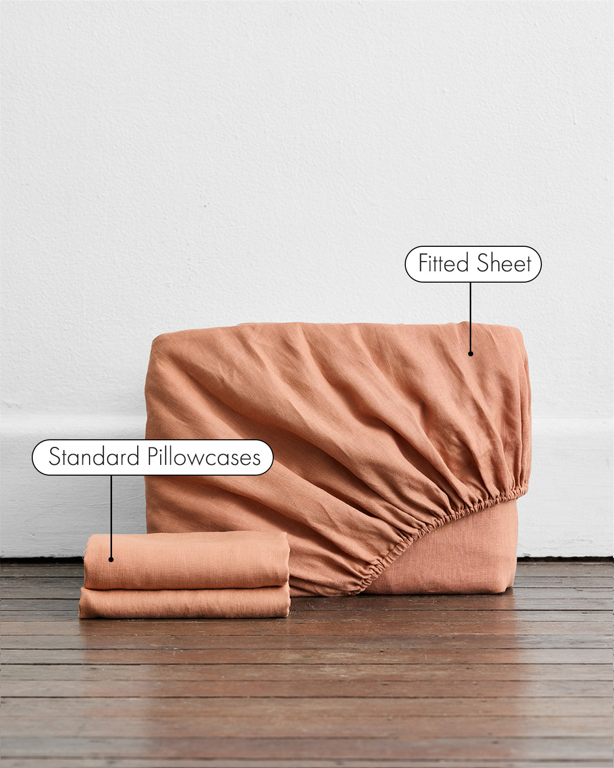 Hazelnut 100% French Flax Linen Fitted Sheet Set