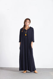 Linen Maxi Dress Oversize