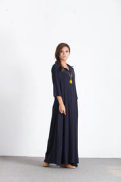 Linen Maxi Dress Oversize