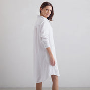White A Shape long sleeves silhouette dress