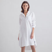 White A Shape long sleeves silhouette dress