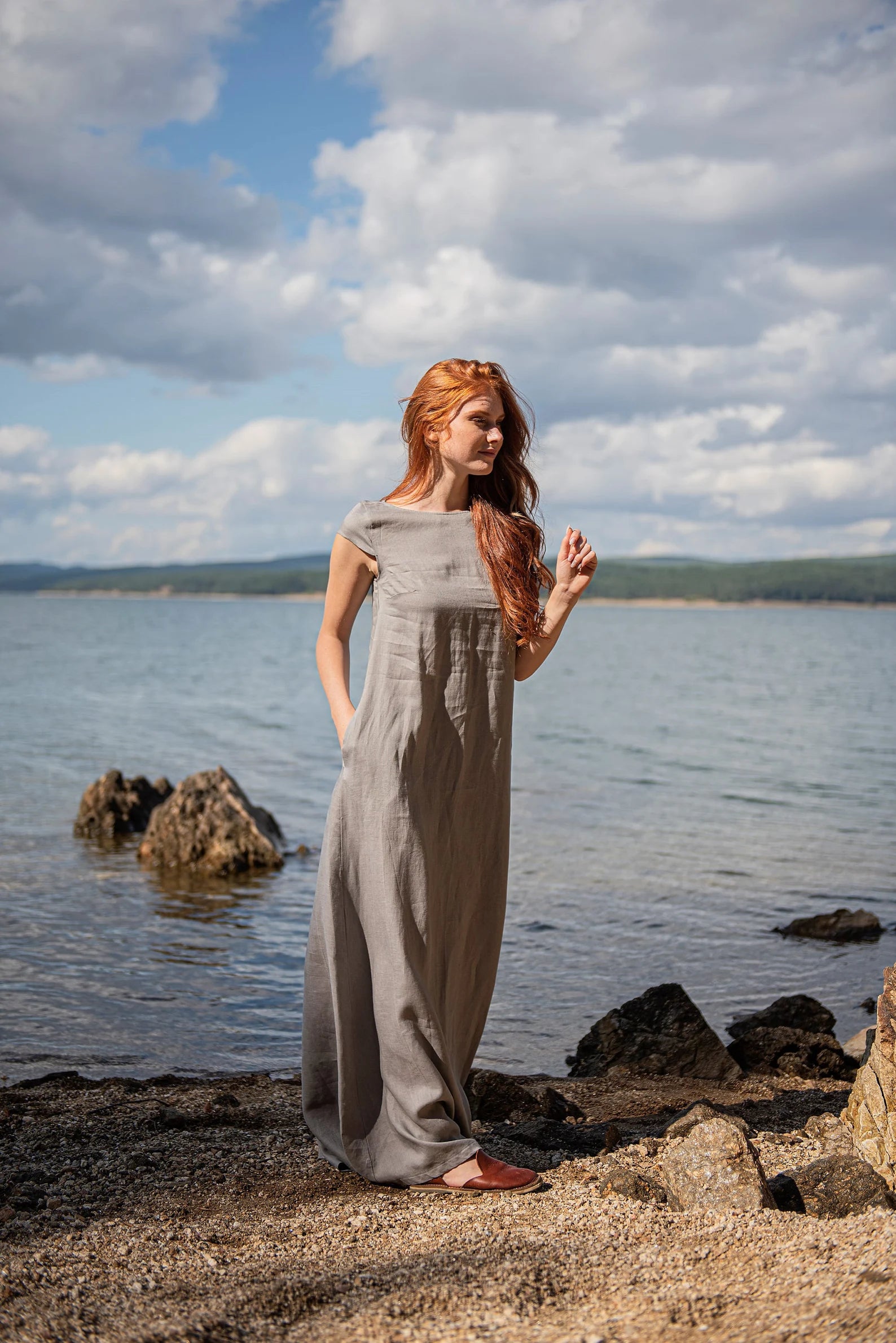 Classic Linen Maxi Dress