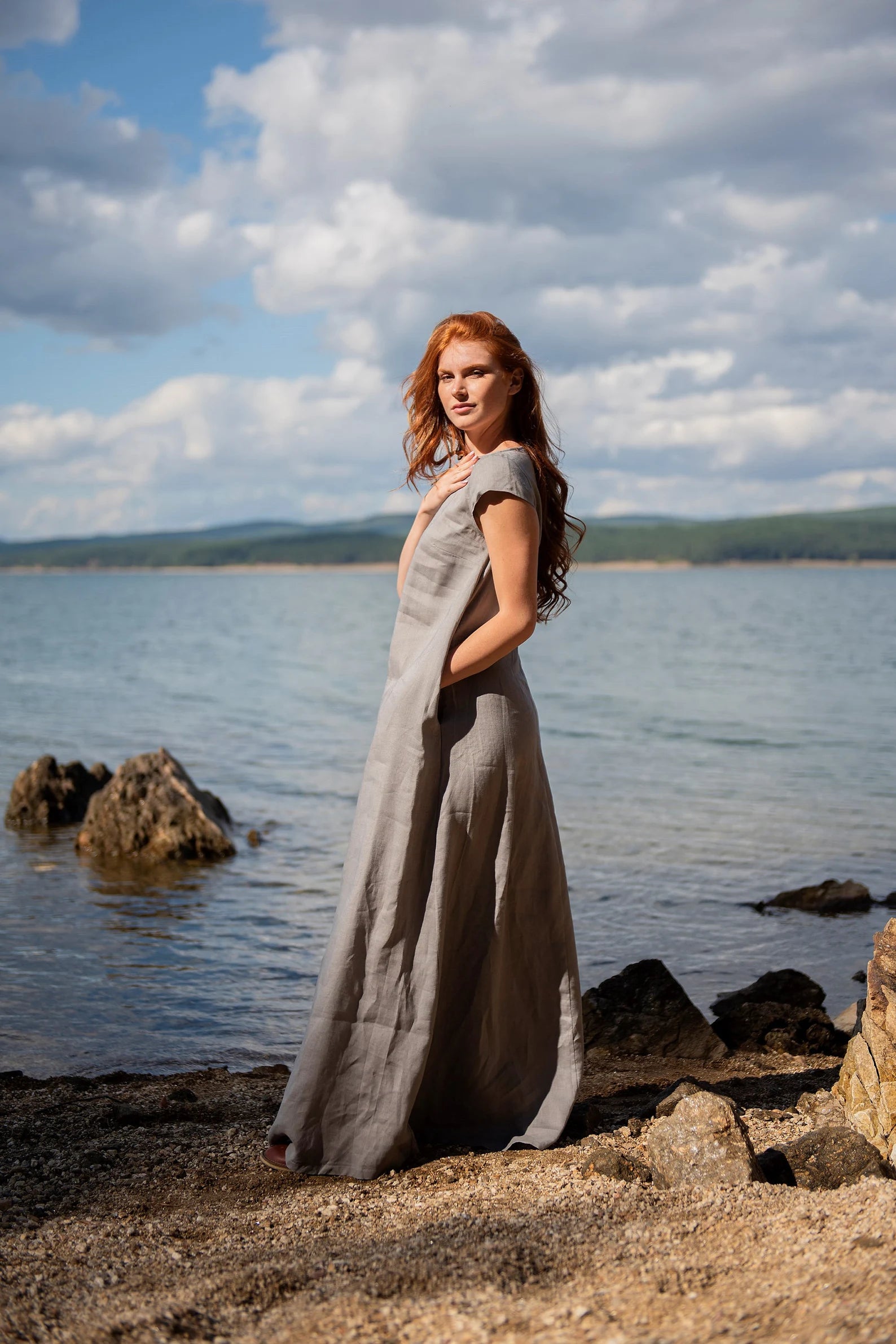 Classic Linen Maxi Dress