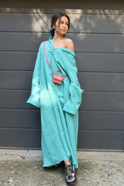 Flax Linen Shirt Dress BIG LONG OVERSIZE