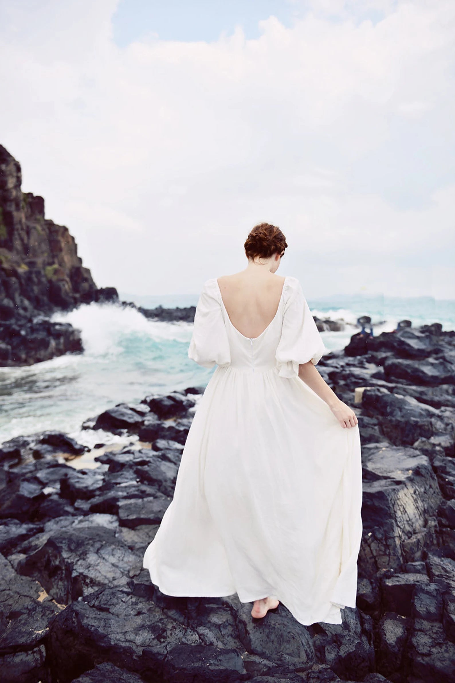 Vintage Style White Linen dress