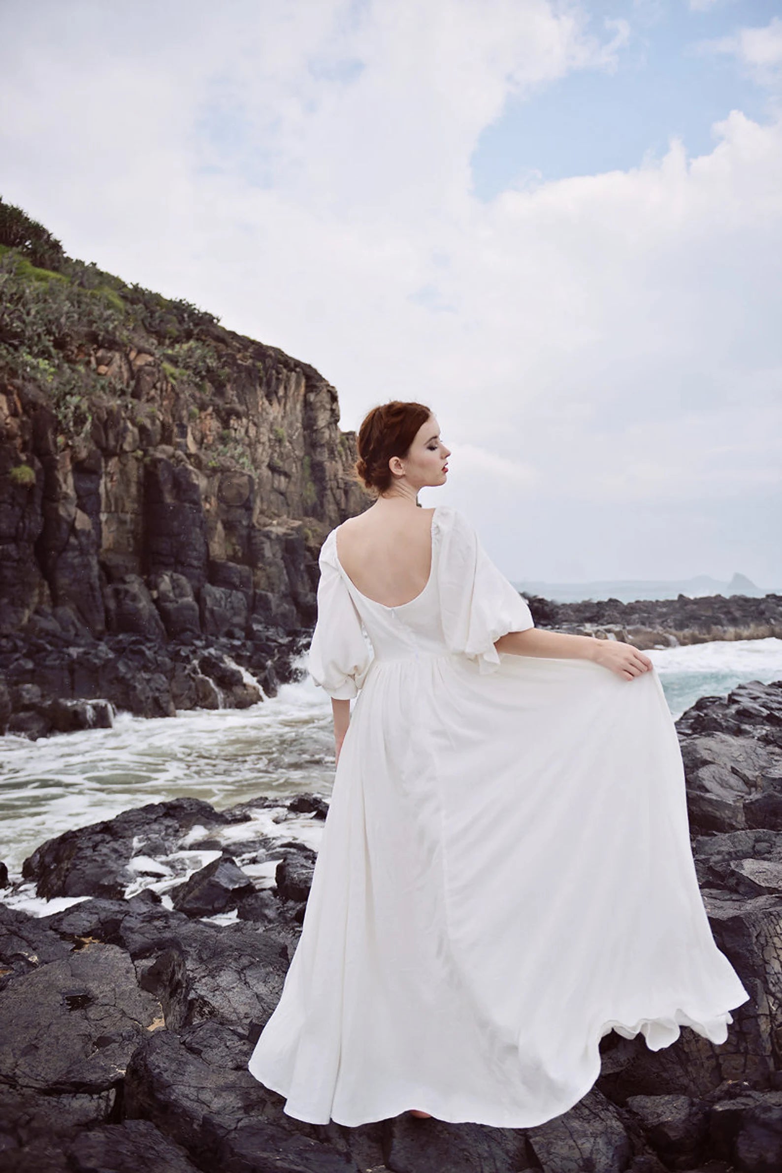 Vintage Style White Linen dress