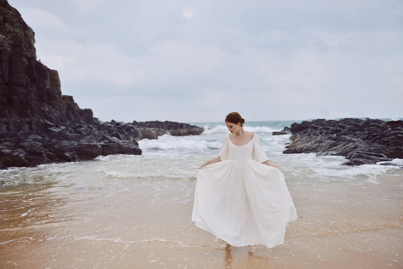 Vintage Style White Linen dress