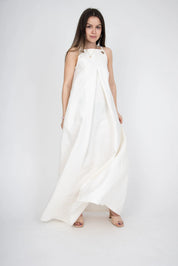 WHITE Linen Summer Sleeveless Flax Linen Wedding Dress