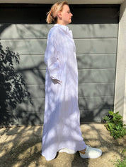 White Linen Shirt Dress BIG LONG OVERSIZE