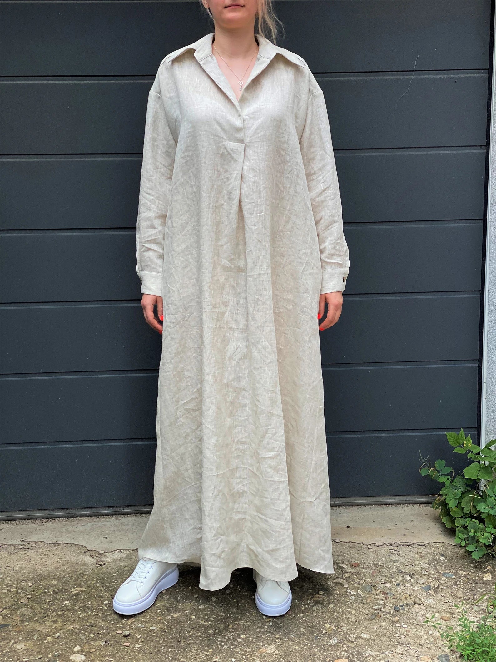 White Linen Shirt Dress