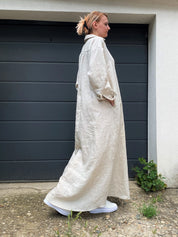 White Linen Shirt Dress