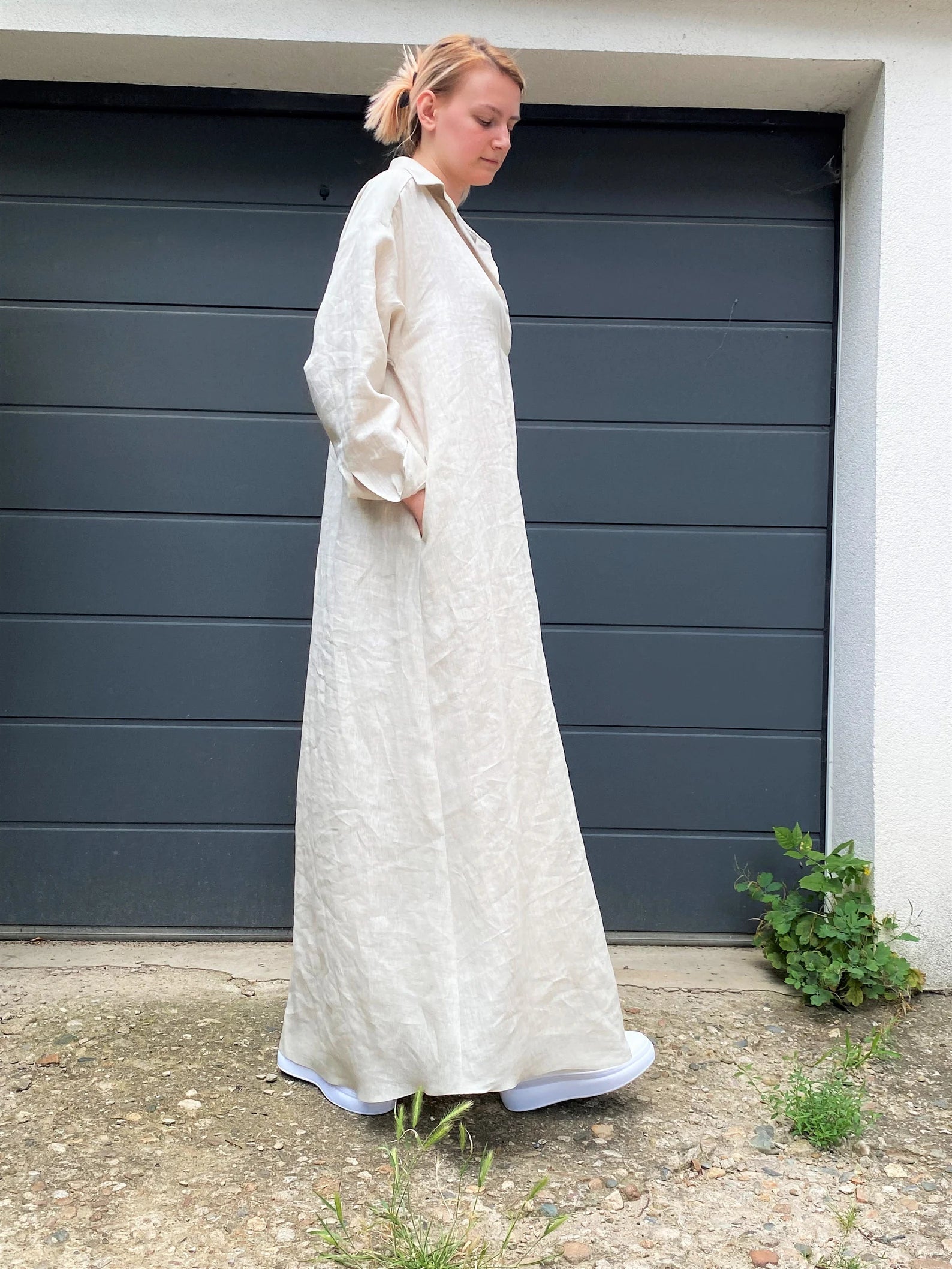 White Linen Shirt Dress