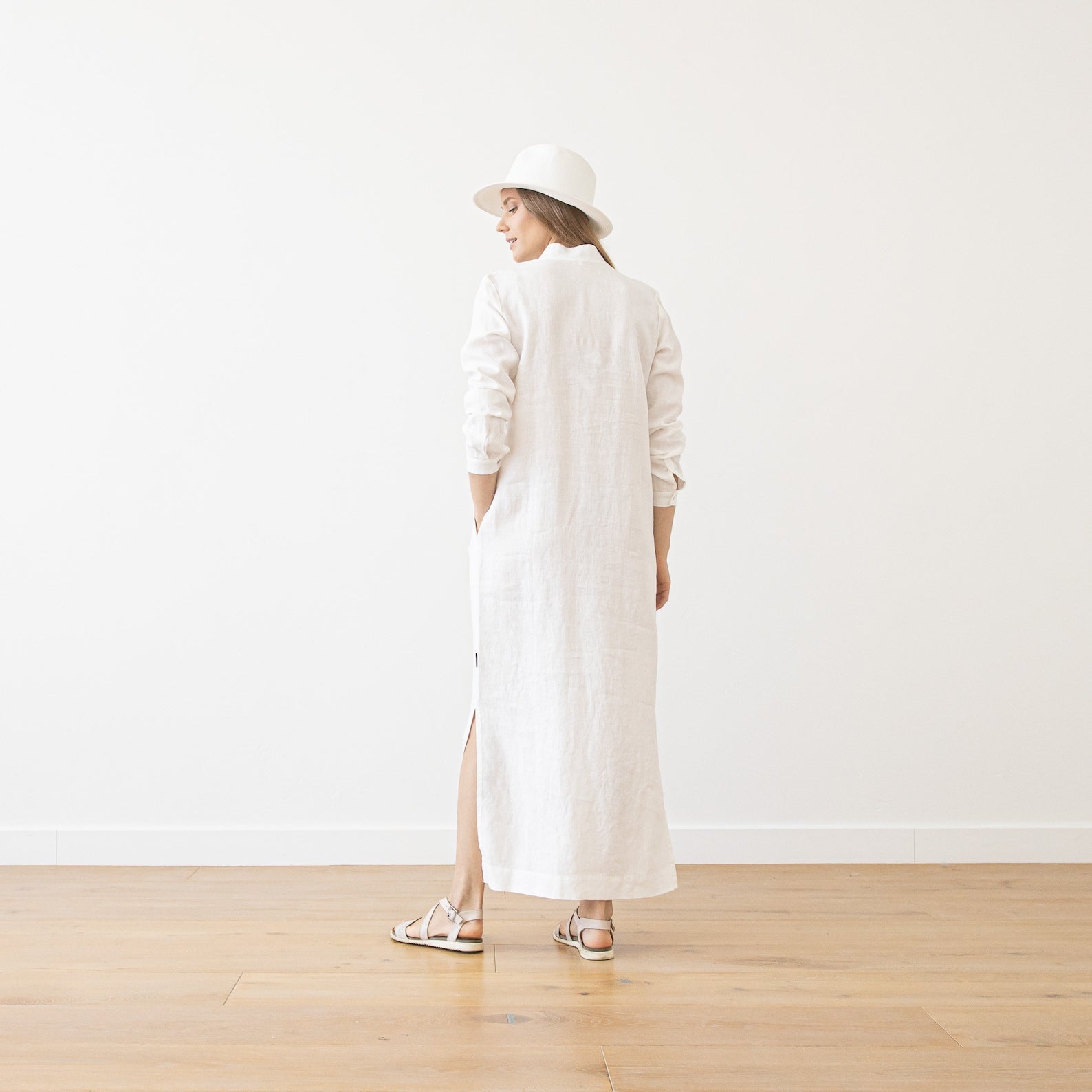 Long Linen Dress Dona in various colors