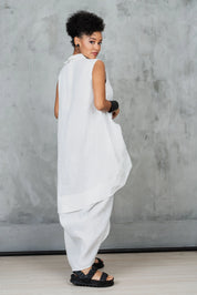 White linen Kaftan dress