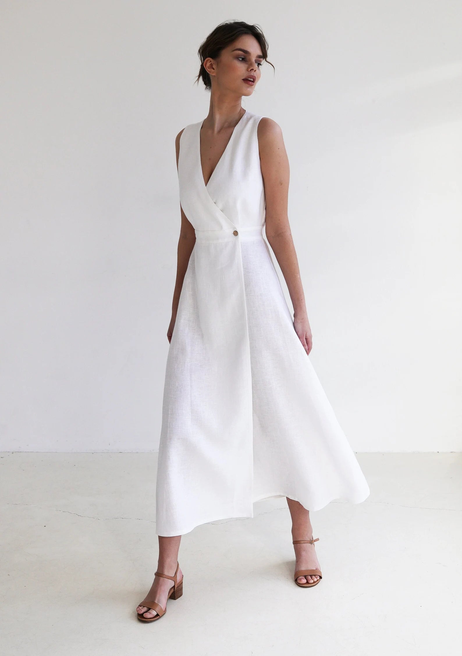 White Linen maxi dress RIVIERA