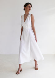 White Linen maxi dress RIVIERA