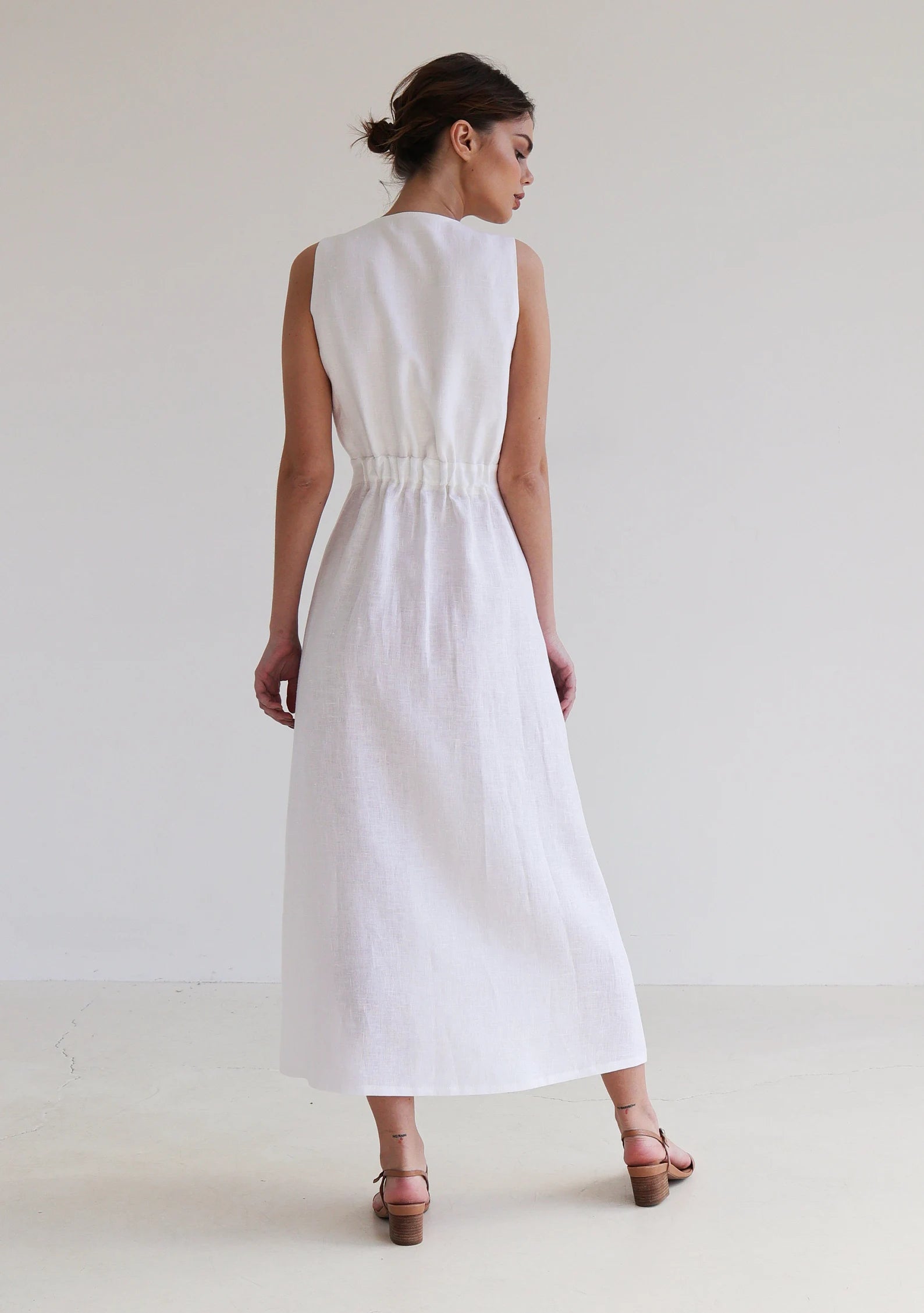 White Linen maxi dress RIVIERA