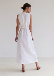 White Linen maxi dress RIVIERA