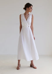 White Linen maxi dress RIVIERA