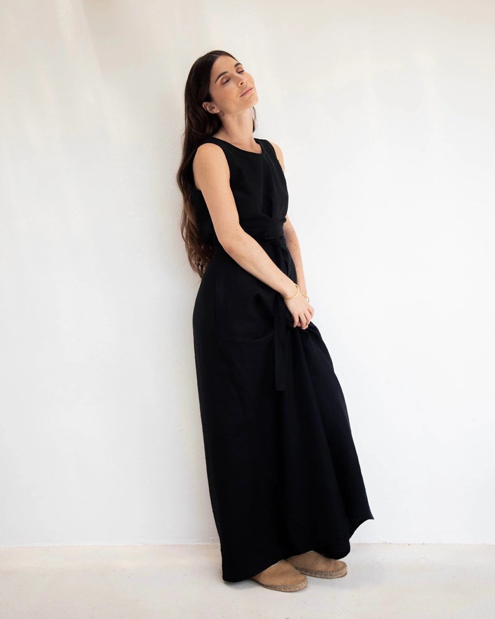 Black Long linen dress BORACAY