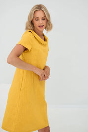 Simple Yellow Linen Dress