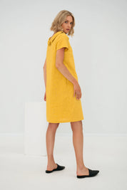 Simple Yellow Linen Dress
