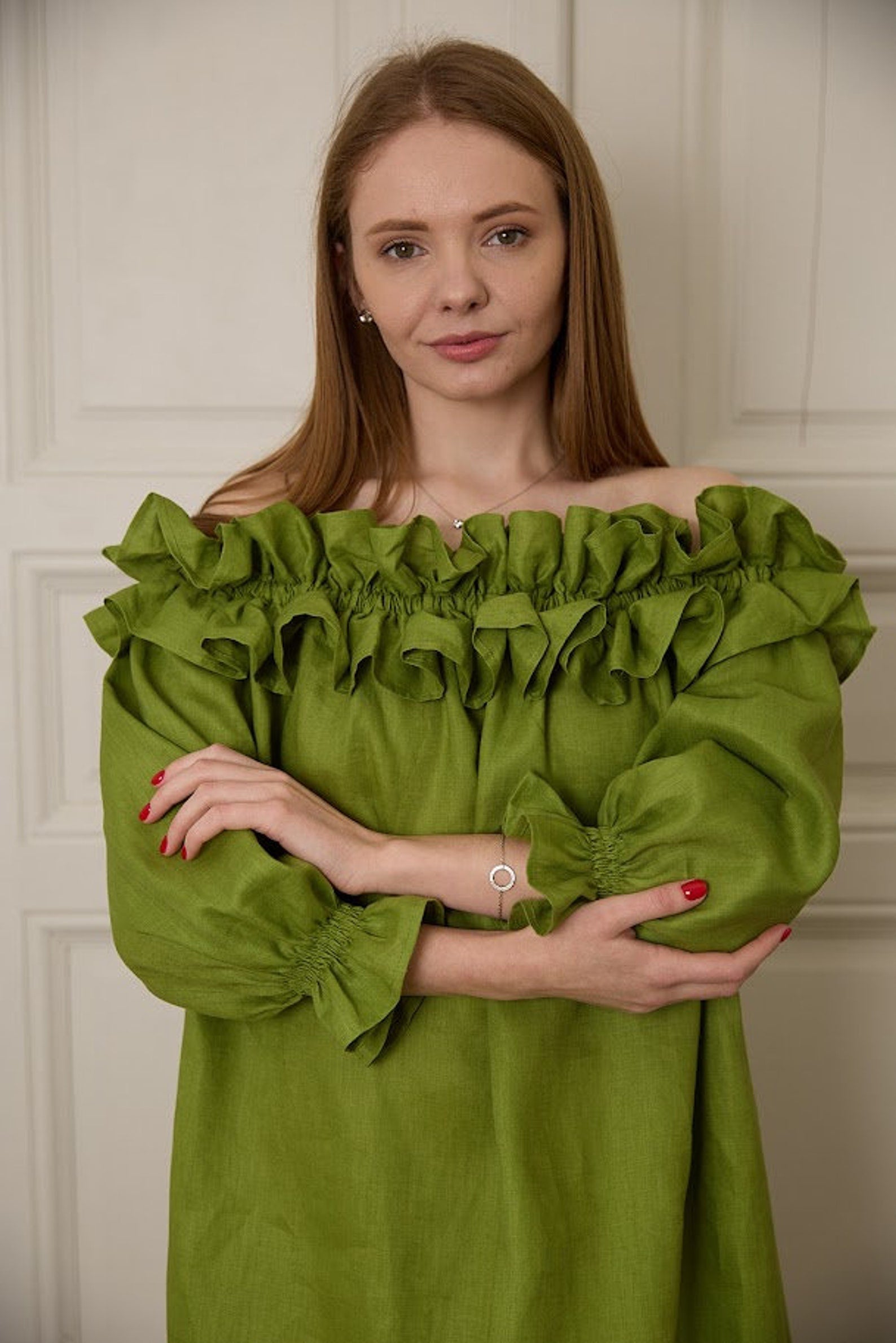 Off shoulder Linen dress