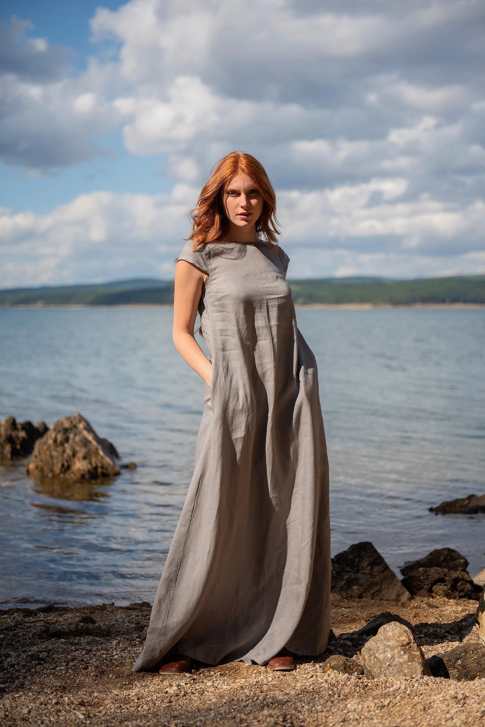 Classic Linen Maxi Dress