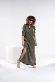 Bohemian Loose Linen Japanese Dress for Women