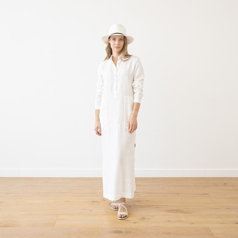 Long Linen Dress Dona in various colors