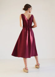 Wrap sleeveless linen dress ROSIE