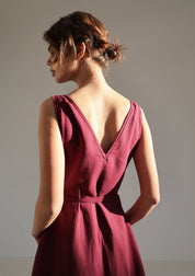 Wrap sleeveless linen dress ROSIE