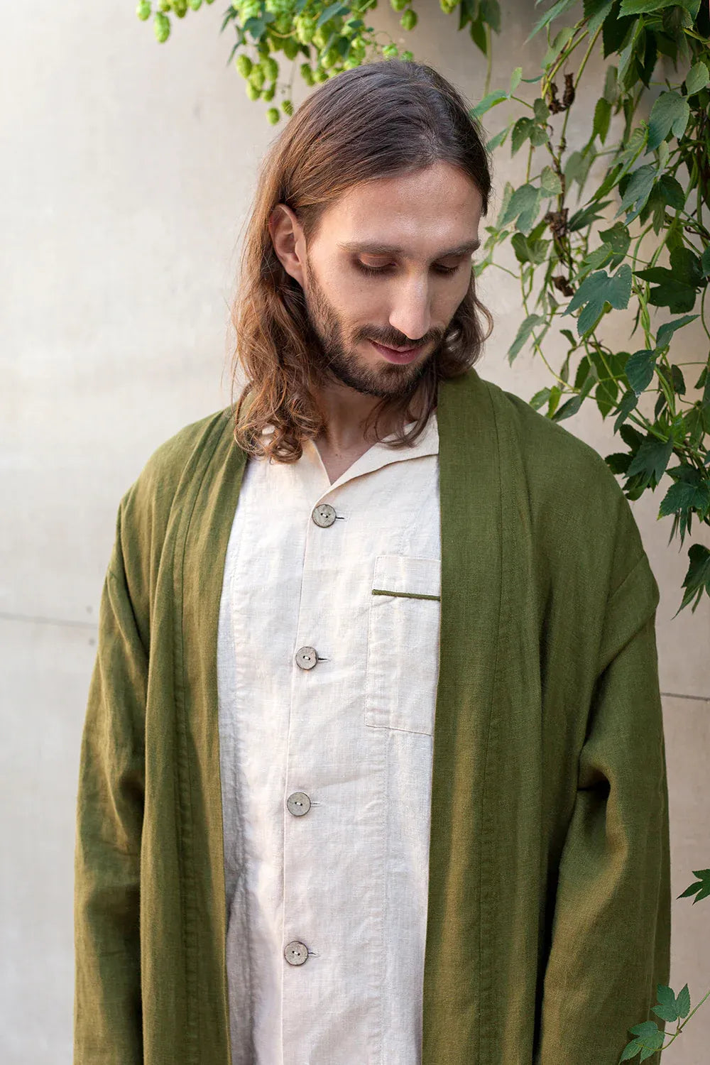Men's Linen Kimono Robe