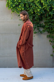 Men's Long Linen Robe