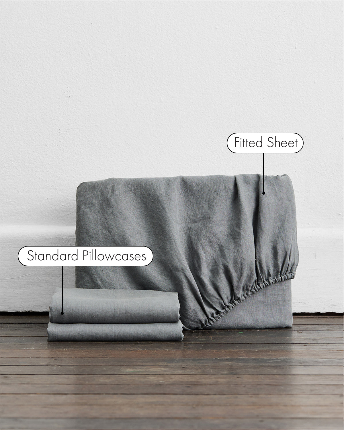 Mineral 100% French Flax Linen Fitted Sheet Set