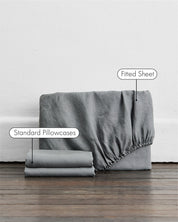 Mineral 100% French Flax Linen Fitted Sheet Set