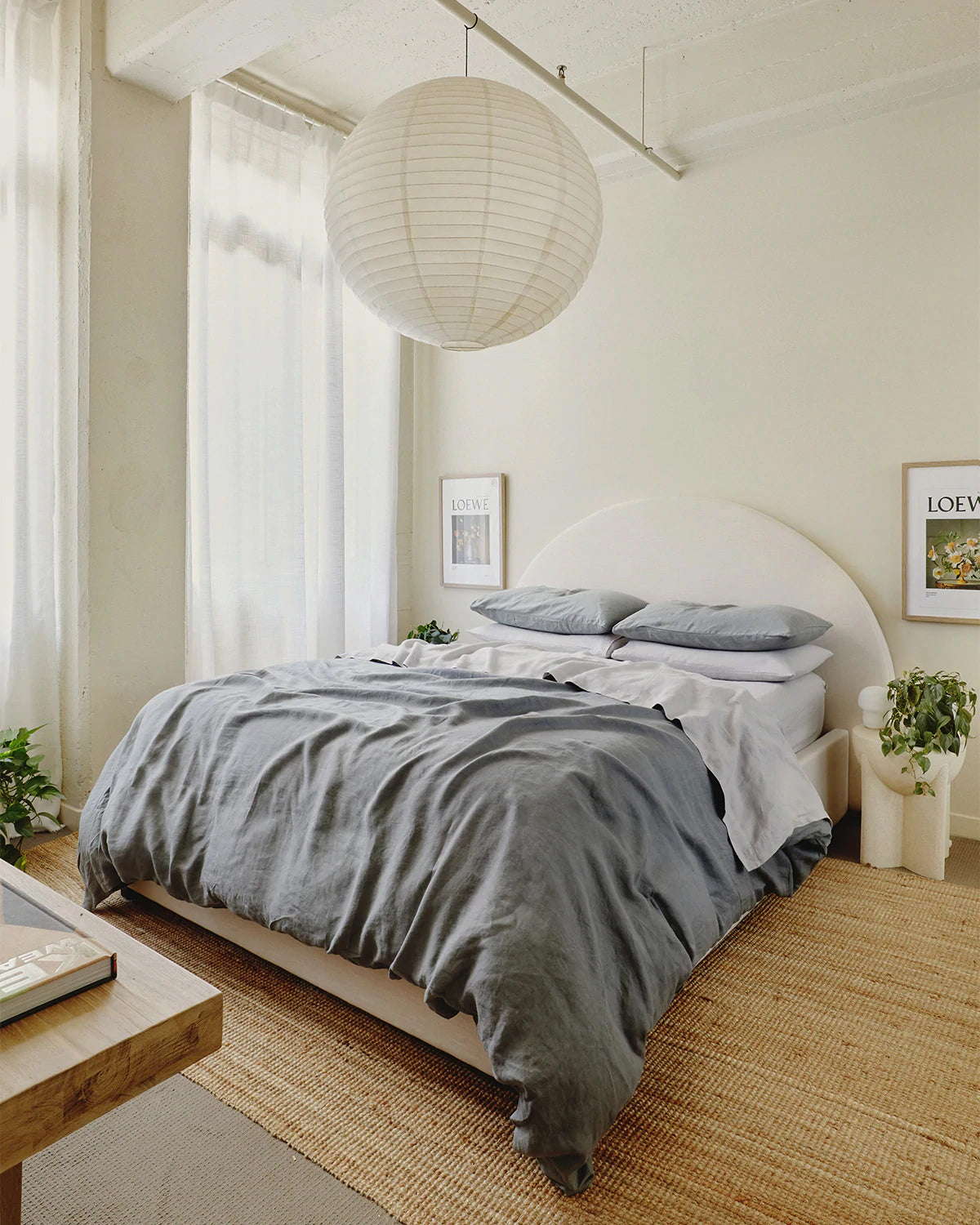 Fog 100% Flax Linen Fitted Sheet