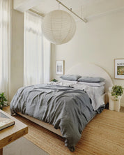 Fog 100% Flax Linen Fitted Sheet