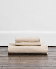 Oatmeal & White Stripe 100% Flax Linen Duvet Cover Sets