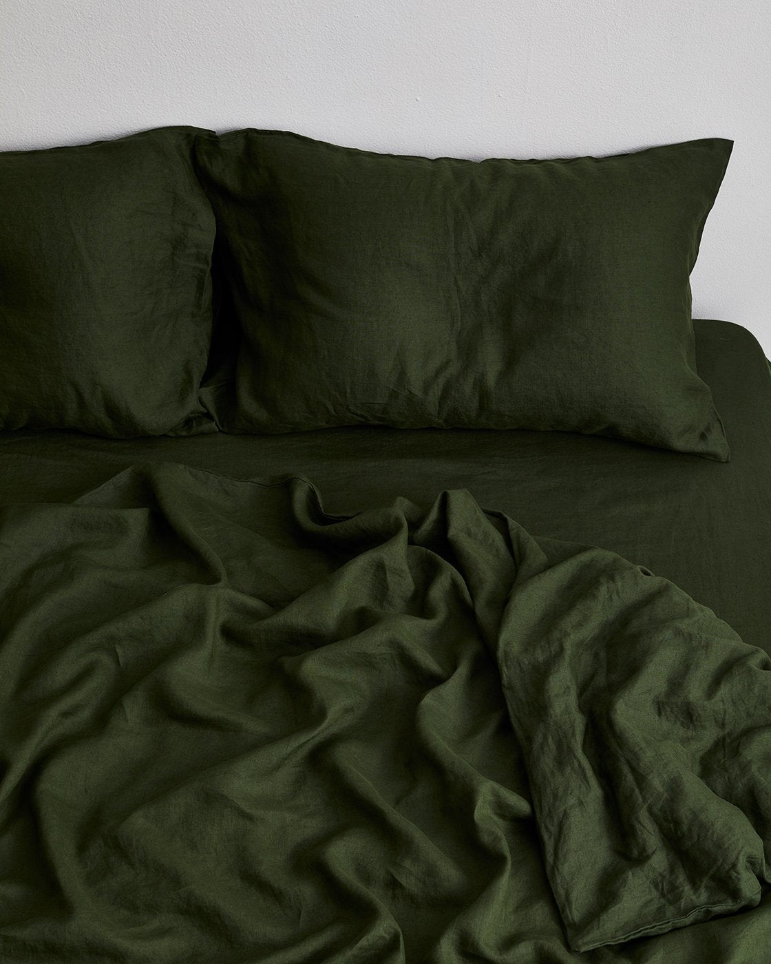 Olive 100% Flax Linen Pillowcases (Set 2 pieces)
