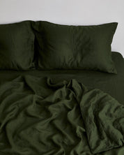 Olive 100% Flax Linen Pillowcases (Set 2 pieces)
