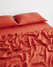 Paprika 100% Flax Linen Fitted Sheet